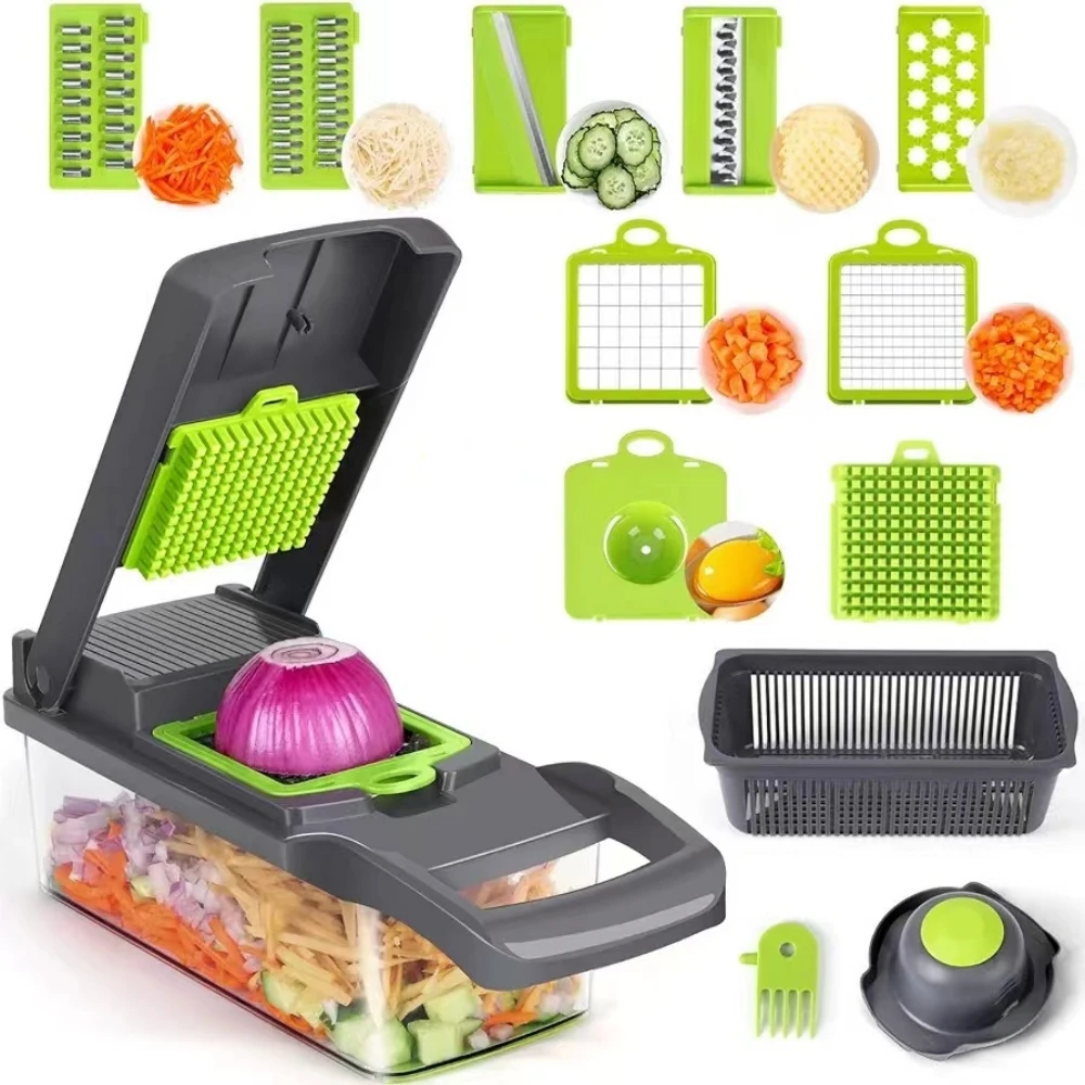 

Amz Hot Selling 2023 Kitchen Multi 12 In 1 Manual Fruit Vegetable Cutter Chopper Dicer Veggie Slicer Vegetable Chopper