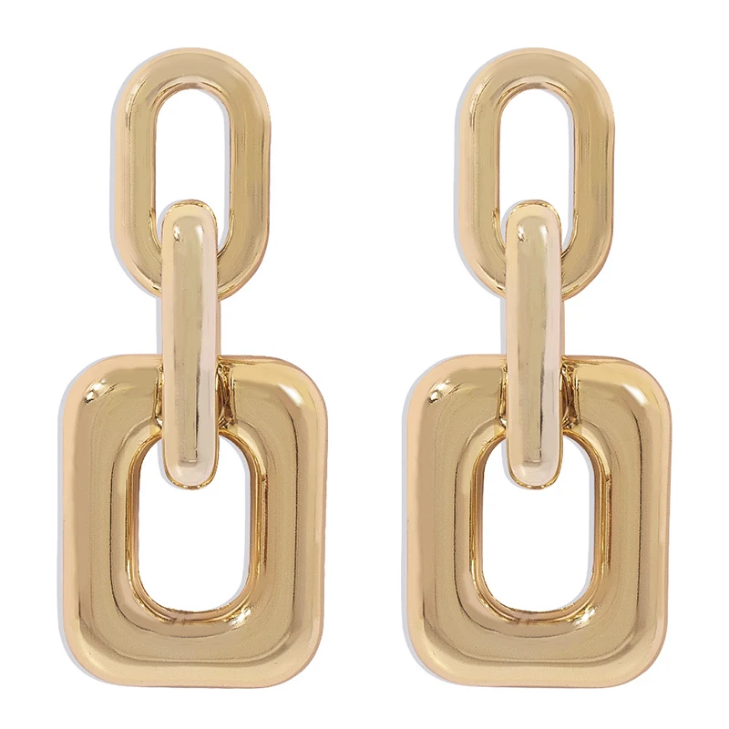 

Vintage Style Exaggerated Geometric Simple Designer Women Metal Earrings for Party