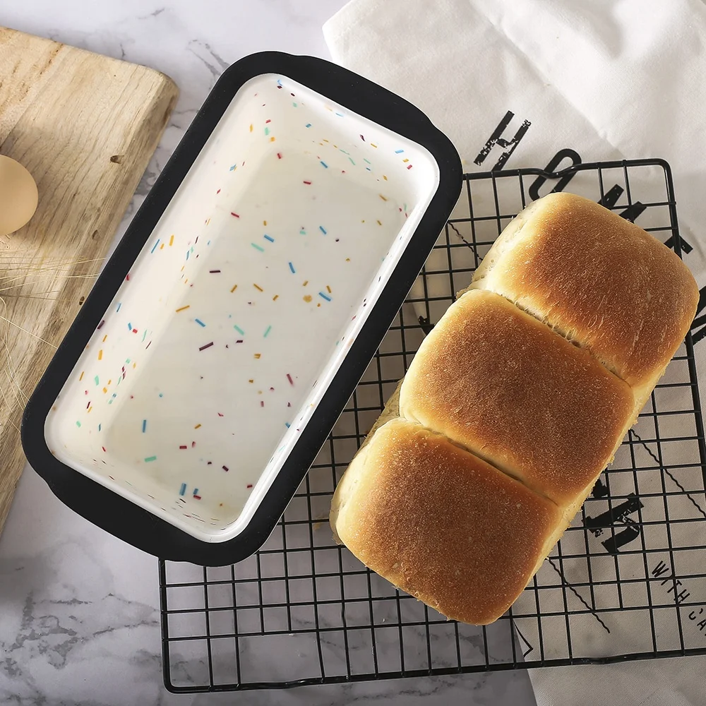 

9.5" Non-stick Heat Resistant Bakeware Baking Cake Pan Mold 500g Squre Bread Silicone Loaf Pan, Any color of patone is available