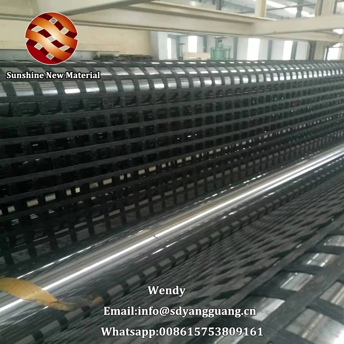 
Manufacturer polyester geo grid knitted pvc geogrid with CE 