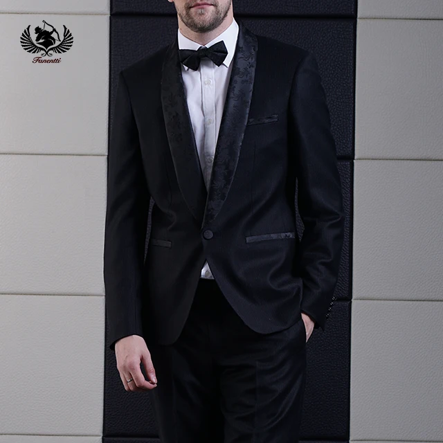 

In Stock Men'S Slim Fit Suits Factory Custom Suits Set With Pants Shawl Collar Tuxedo Suits Formal Party Wear Trajes Para Hombre, Black suit