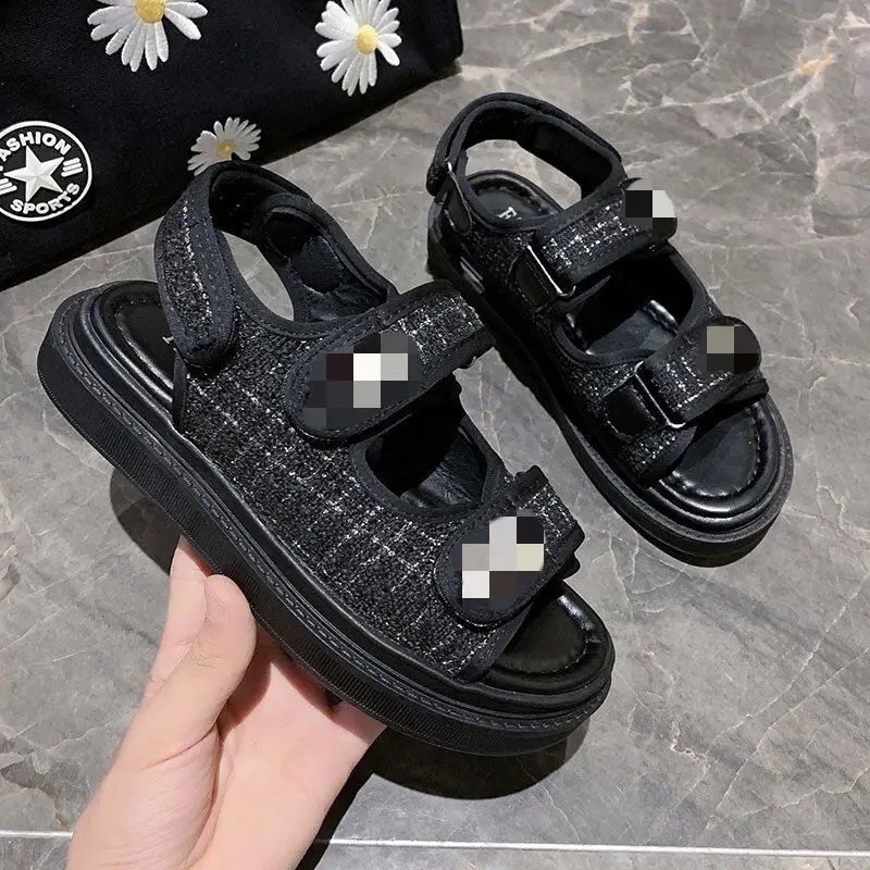 

2021 Summer fashion platform sandals comfy peep toe all-match outdoor chic beach plus size sandals rome women shoes, Two colors or customized