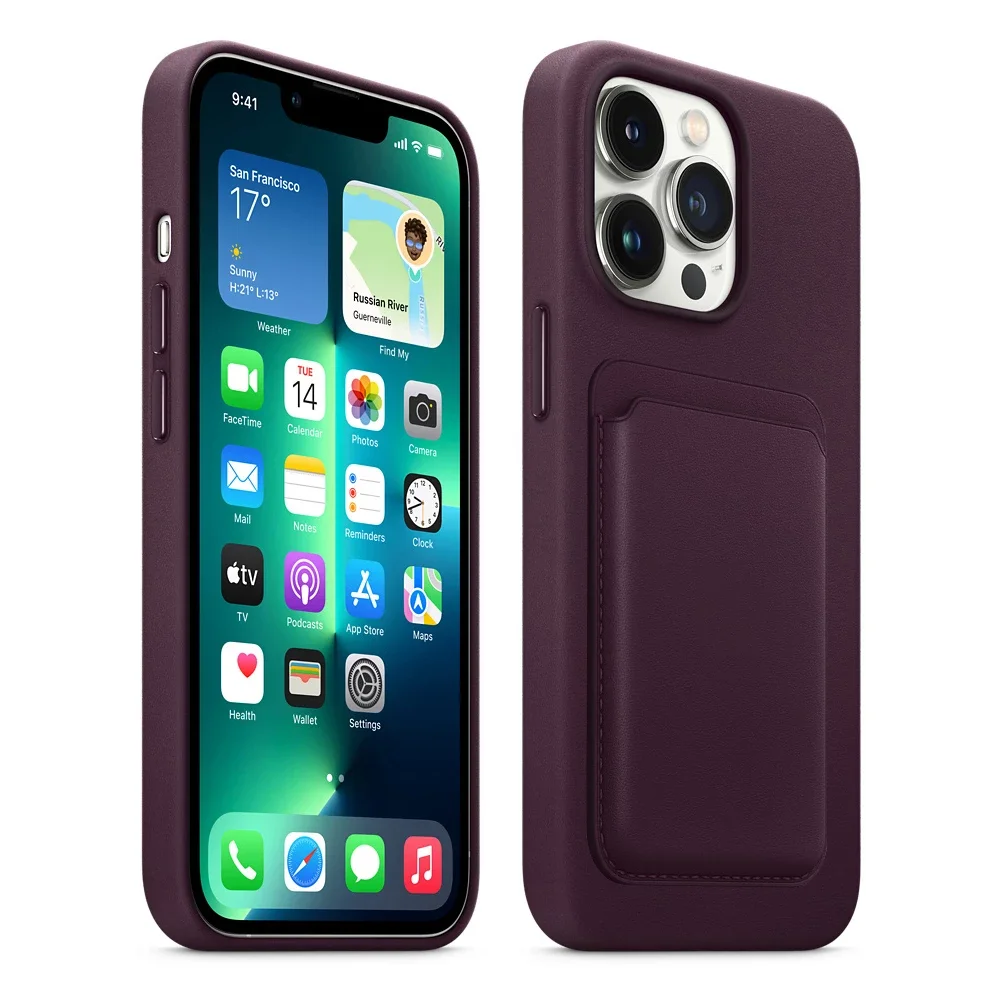 

Original Leather Case/Leather Wallet Custom Logo for iPhone 13/13 Pro/13 Pro Max Compatible Accessories