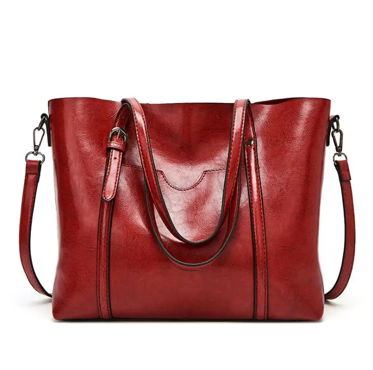 

2019 Wholesale Custom PU Leather Lady Handbag Women Tote Bags, Brown