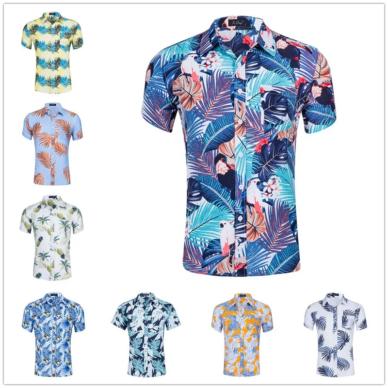 

Wholesale Summer Casual Button Down All Over Printed Sublimation Beach Hawaiian Shirt Men Wear, Multi color