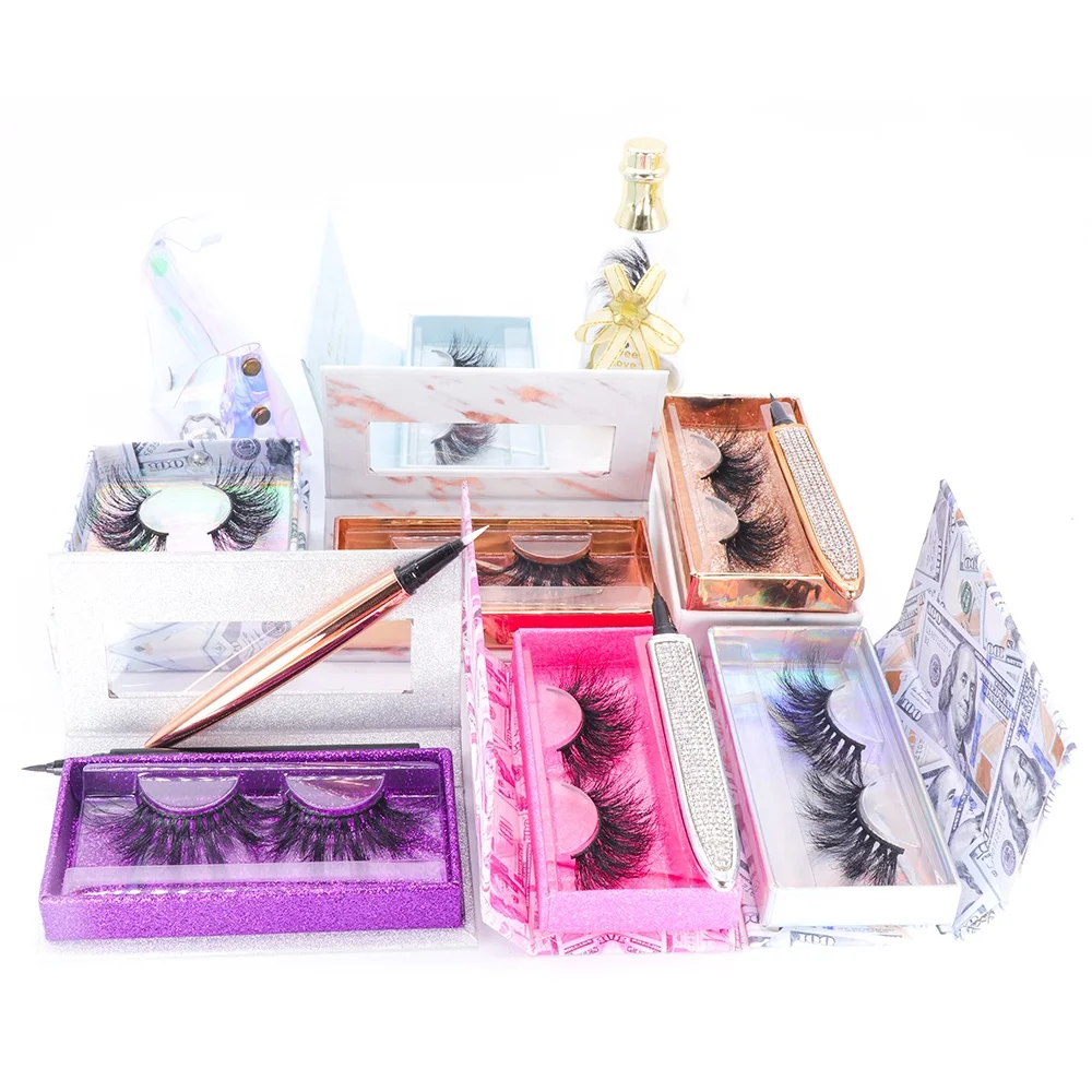 

Wholesale Private Label Fluffy With Packing Box 25mm 3d 22 Mm 5d Mink Eyelashes