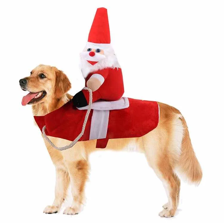 

Funny Pet Dog Cat Christmas Clothes Coat Horseman Running West Cowboy Style Santa Dog Pet Costume