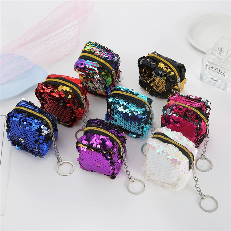 

New selling superior quality sequin square coin purse cute coin purse