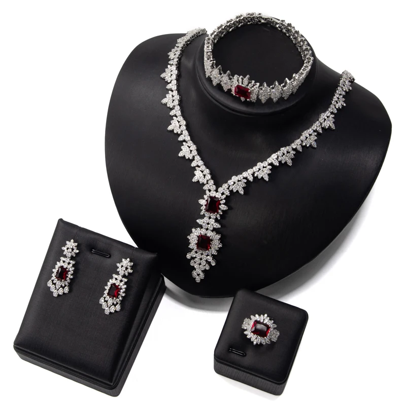 

High Quality Zicornia Big Size 925 Sterling Silver Luxury Jewelry Set