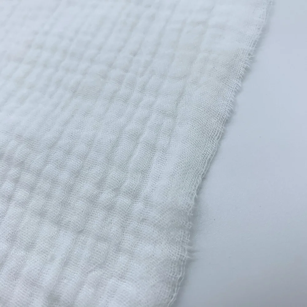 
Chinese supplier wholesale hot sale soft crinkle cotton double gauze dyed for baby diapers and dress clothing fabric 