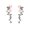 Elegant Flower Shape Rhinestone Left Ear Cuff Clip Gold Sliver Color Boho Earrings Ear Stud