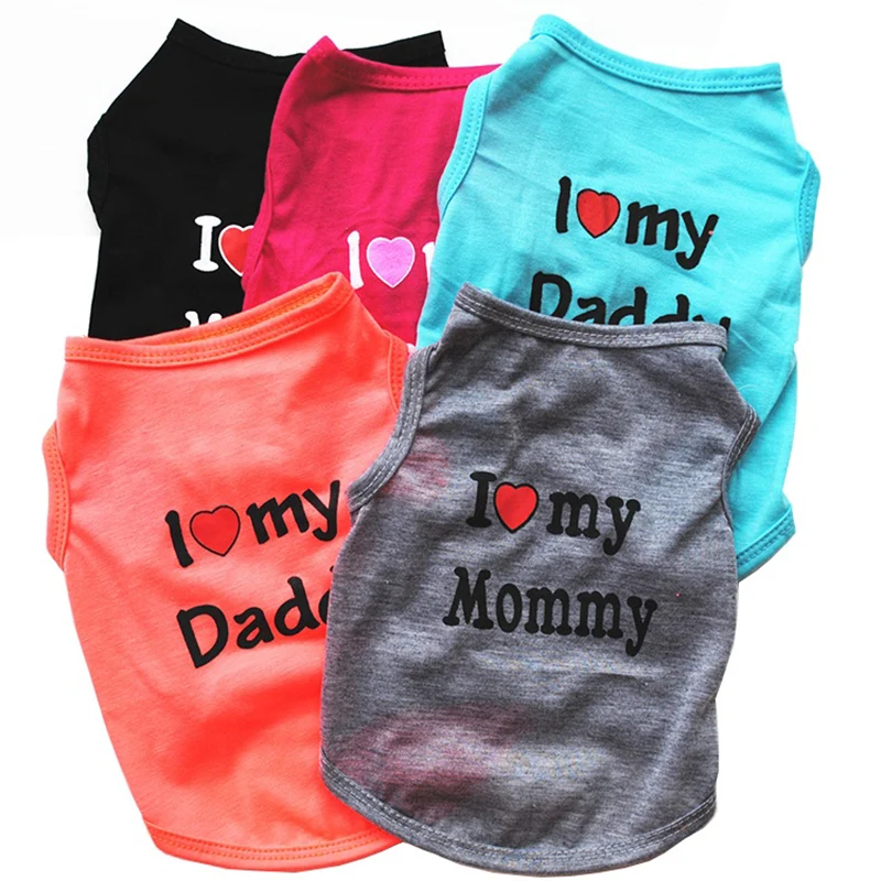 

Amazon Best Seller Wholesale Fashion Cute Summer Apparel Pet Funny Dog Clothes for Pet, Pink red black orange blue gray purple