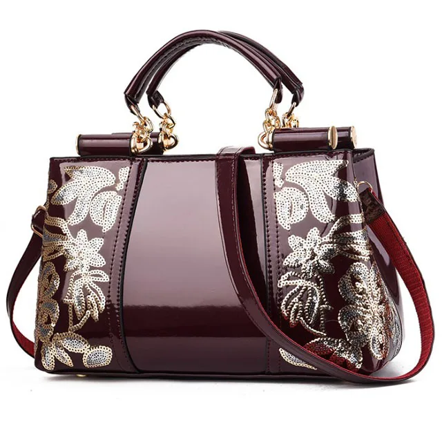 

New High Quality Patent Leather Women Bag Fashion Luxury Design Atmospheric Handbag Large Capacity Women's Shoulder Messenger