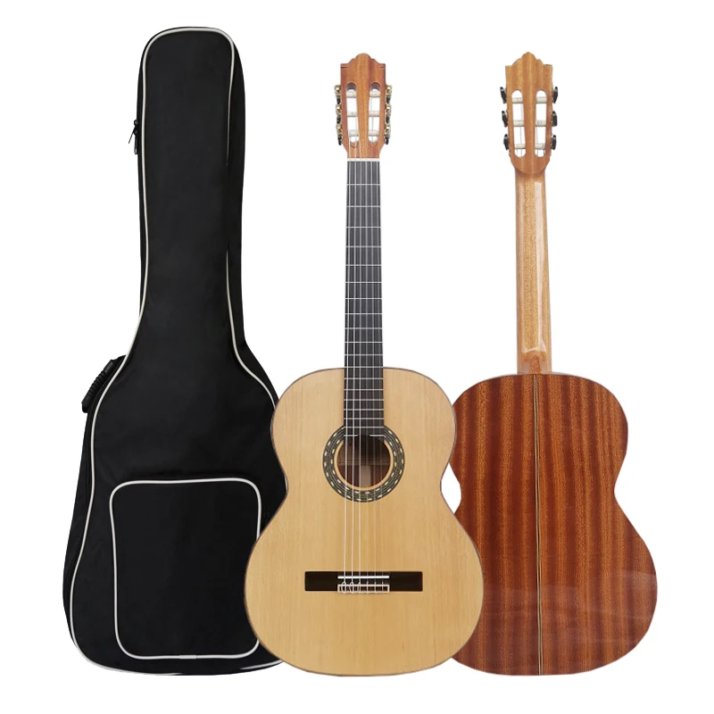 Wholesale Price Aiersi Small Size 36 Inch Glossy Solid Spruce  Top Mahogany Handmade Vintage Classical Guitar