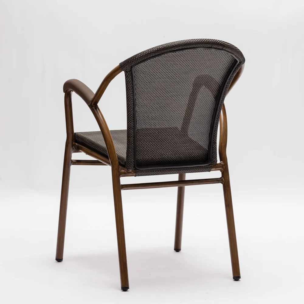 Outdoor garden bar Cafe restaurant dining table and tex-tilene fabric chair set