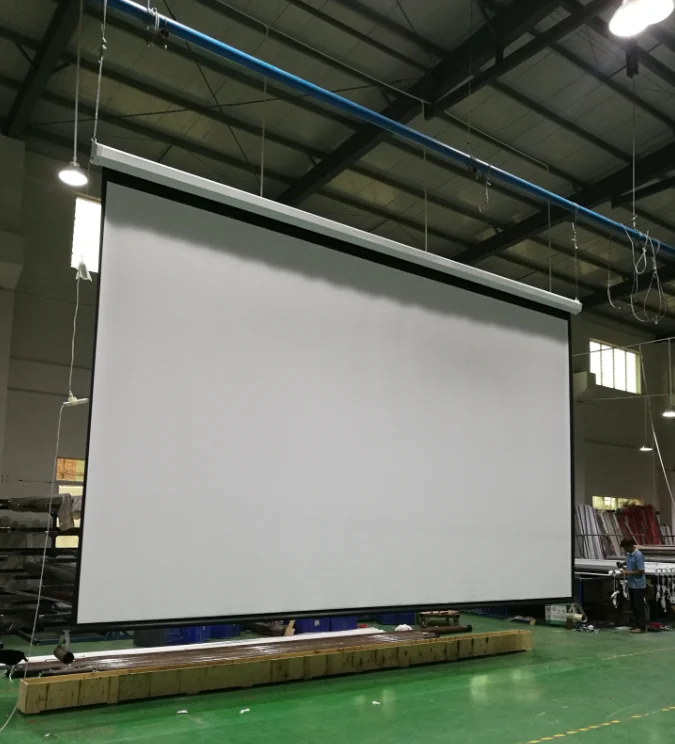 
300 inch octagonal casing electric projection screen motorized projector screen round projection screen 