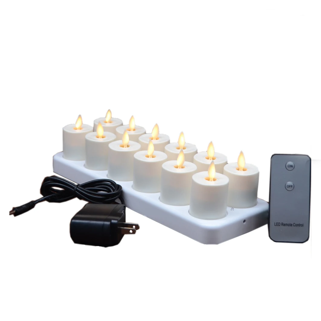 Rechargeable led tealight candles with remote and wire