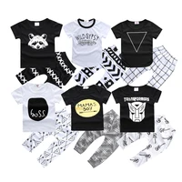 

Various design 1 to 4 years old print clothing set kids spring little boy clothes