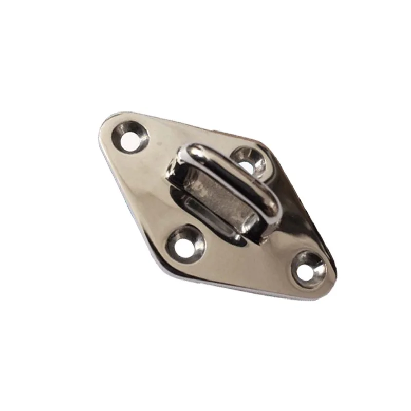 

Stainless steel roof hook ring fixed hardware household diamond casting thickened plate seat 100mm Marine hardware