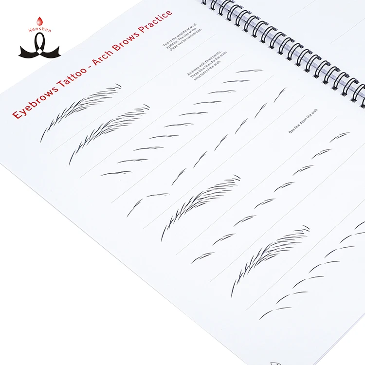 

Professional Microblading practice Book Eyebrow Tattoo Book Permanent Makeup English Practice Book for Academy Training