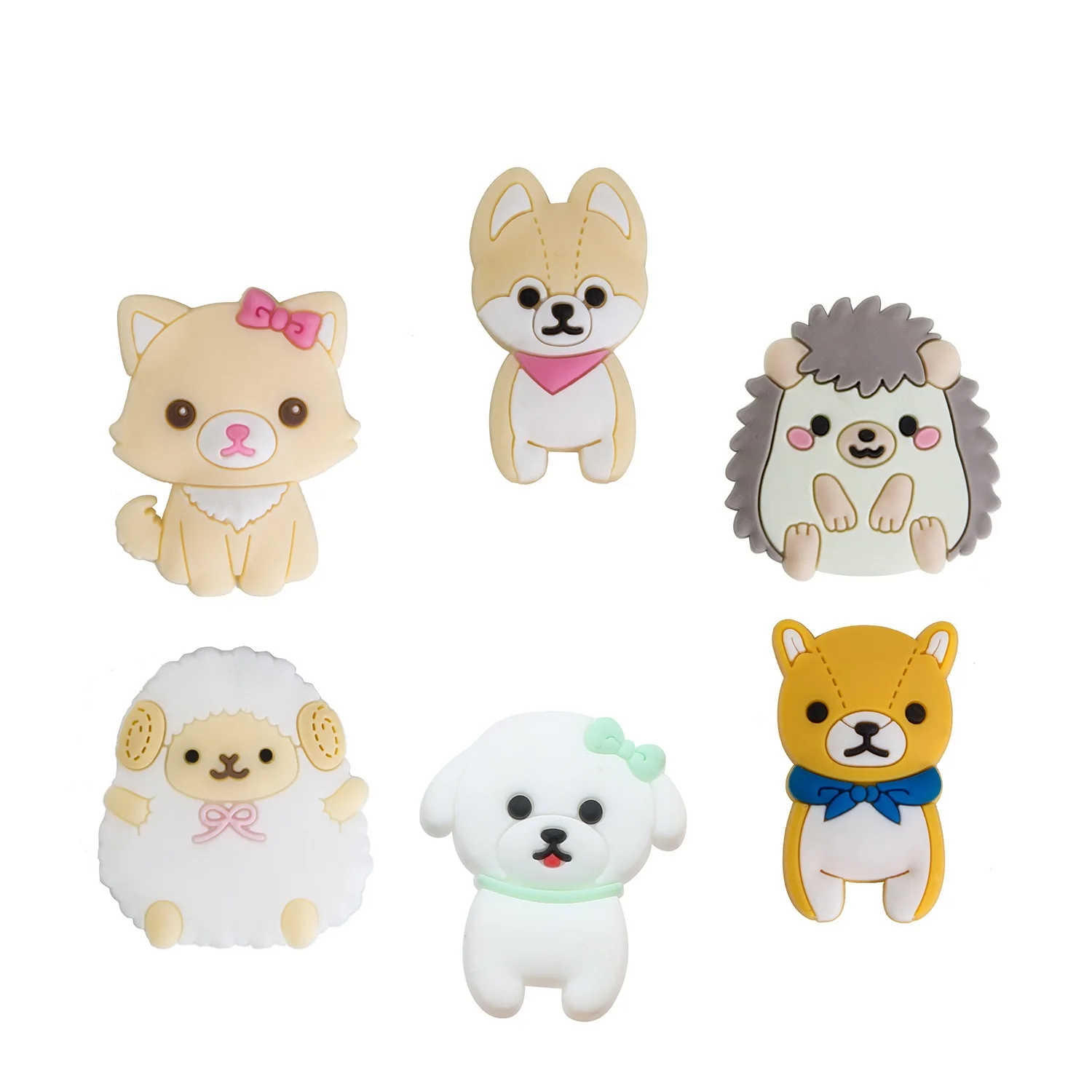 

Hot Sale Wholesale Price Cute And Colorful cartoon animal Shiba inu Shoe Charms Accessories for Croc Shoe charms, Picture