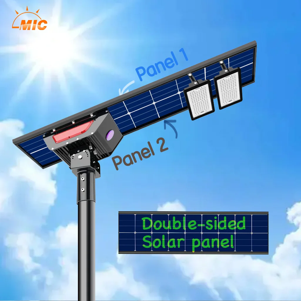 

alibabba The first double face all in one integrated solar outdoor led street light 30W 50W 90W 300W solar street lights