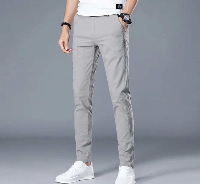 Men's Business Casual Pants Trend Designer Slim Male Trousers Classic