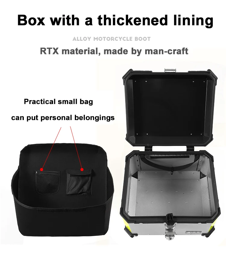 
Namo high quality motorcycle accessories trunk tail box luggage alloy top box motorcycle aluminum side case tail box 