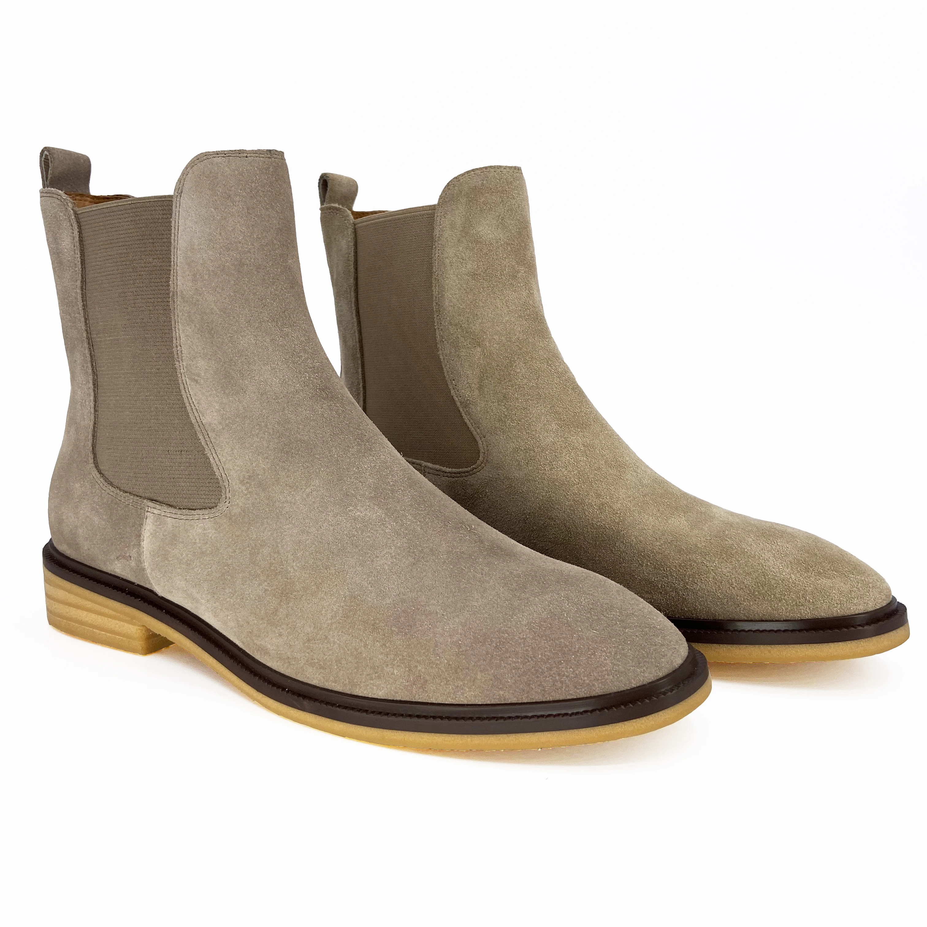 

Design ladies pointed toe combat winter boots low heel women shoes wholesale, Apricot