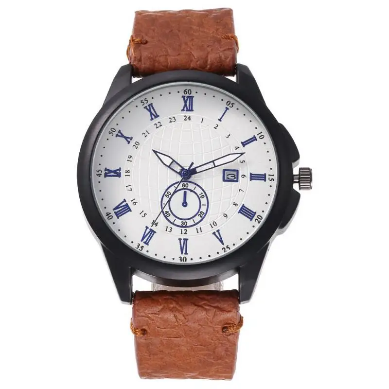 

Creative Waterproof PU Leather Belt Watch Business Quartz Watch Men Date Calendar Wristwatch (KWT2180), As the picture