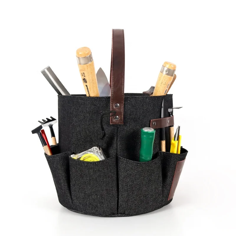 
Custom durable denim coated TPU Waterproof Bucket Garden Storage Tool Bag 