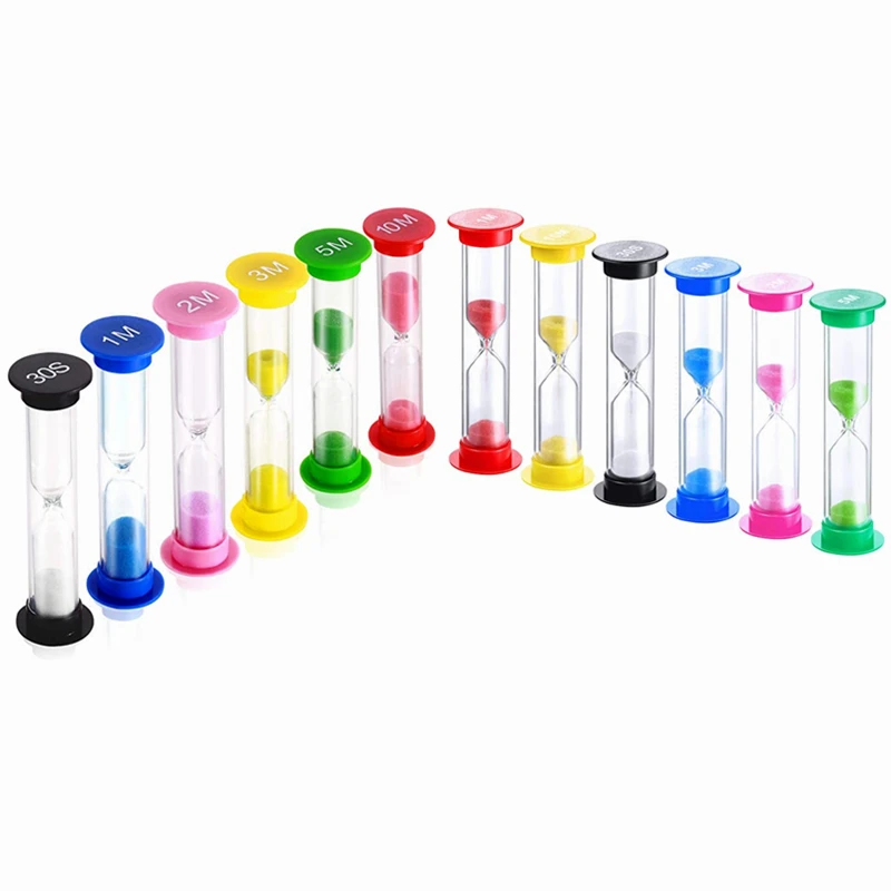 

6 Different Colors Hour Glass Sand Timer Red/Green/Blue/Black/Pink/White White Sand Glass Hourglass, Custom color