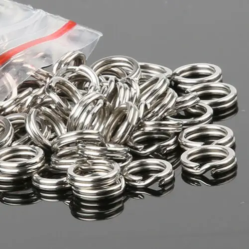 

Silver Stainless Steel Fishing Flat Split Rings Fishing Tackle Connectors
