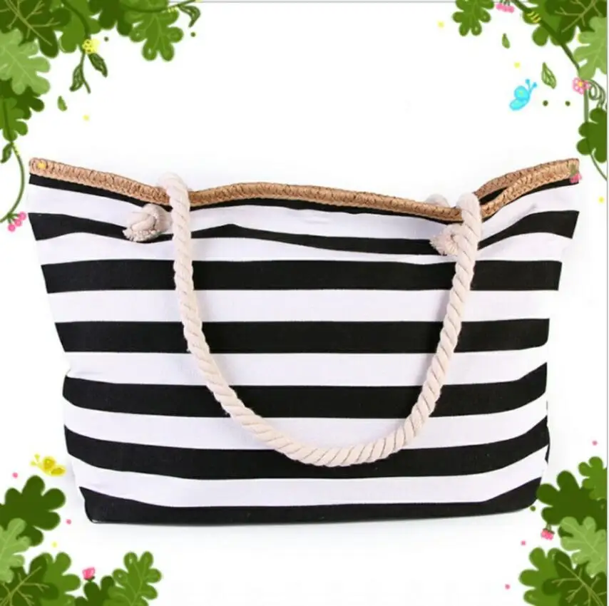 

Fashion beach straw bags Waterproof Canvas tote Striped bag casual summer beach Accessories 2021, Many