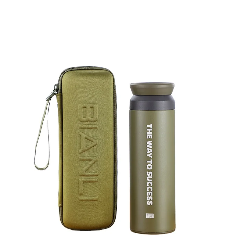 

450ml New Eco Friendly Double Wall 316 Titanium Stainless Steel Thermos Vacuum Flask Water Bottle Cup With Tea Strainer