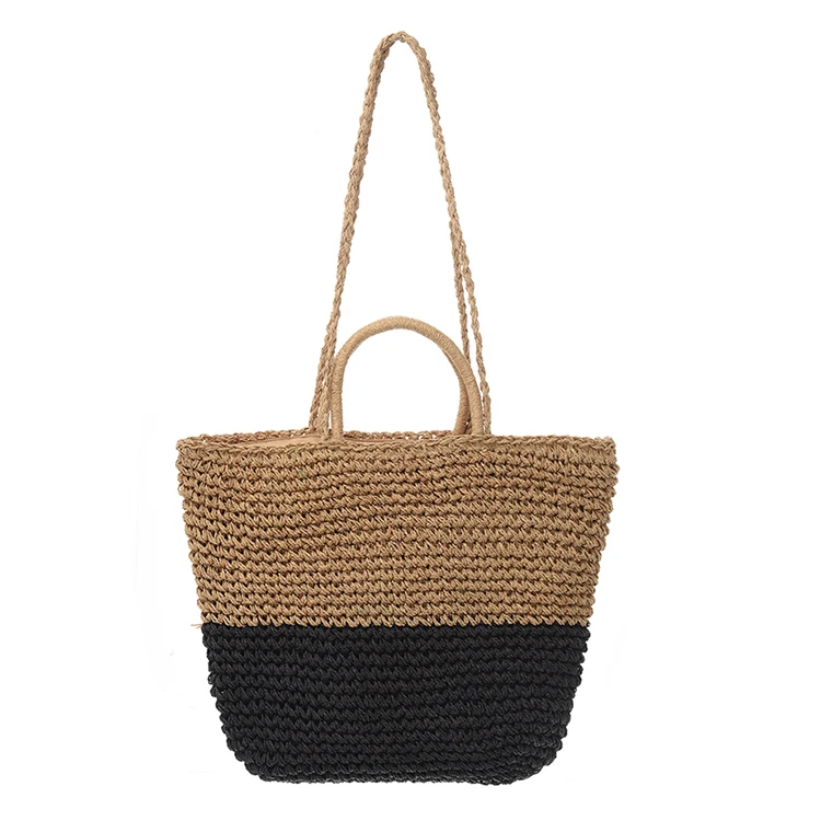 

Manufactures Supply Fashion Large Capacity Handbag Straw Shoulder Bag,Paper Straw Beach Bag, Accept customized