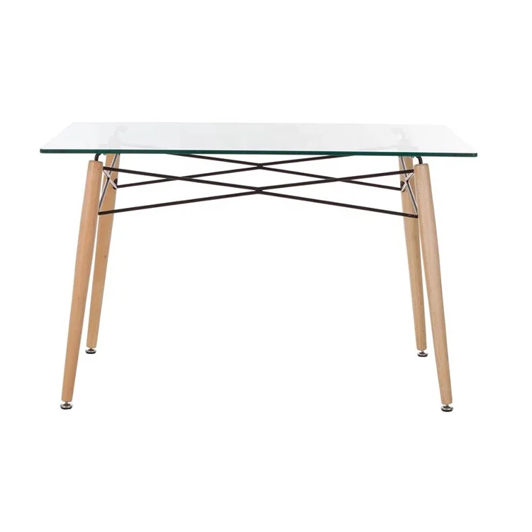 solid wood legs restaurant beautiful top glass square dining table