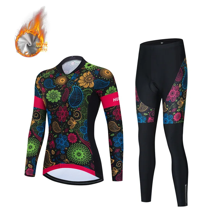 

wholesale custom full sublimation fashion cycle jersey wear set for woman long sleeve