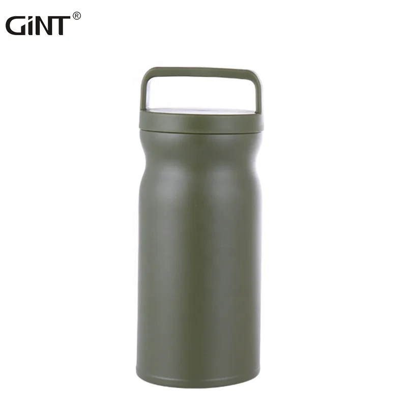 

GINT new arrival customized color 304 stainless steel water bottle with detachable lid double wall thermal flask, Customized colors acceptable