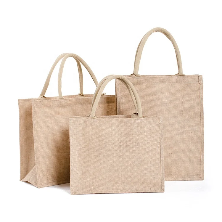 

2020 good quality burlap 100% jute tote bag custom logo shopping bag, Customized color