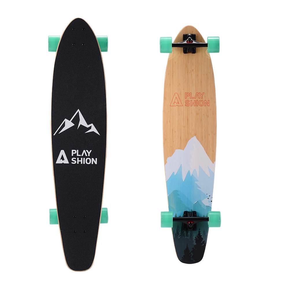 

Funshion Wholesale 42 Inch 6 ply Maple 1ply bamboo longboard with heat transfer printing design for Kids and Adults