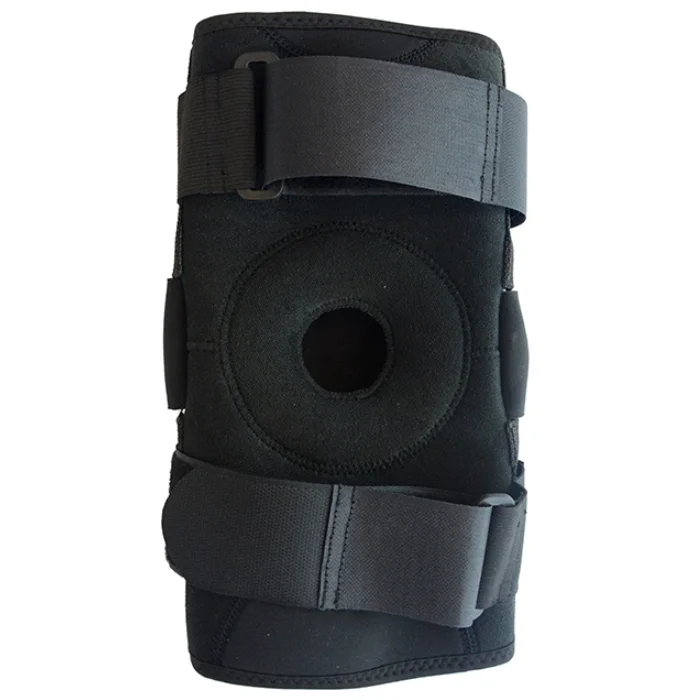 

Factory OEM breathable Neoprene dynamic metal hinges patella knee support brace wraps, Black