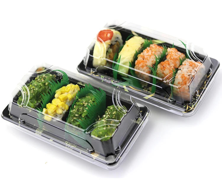 Sm1-1101fa Eco Friendly Disposable Food Sushi Container Rectangle Clear 