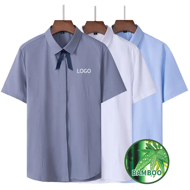 Blank Formal Shirts Custom Logo Button up Shirt Men Clothes Designer Dress Shirts for Men Short Sleeve