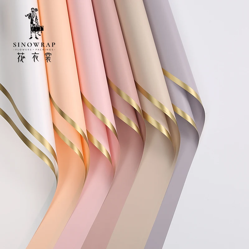 

2021 Newese Arrival Golden Frame Fresh Florist Flower Bouquet Wraping Paper