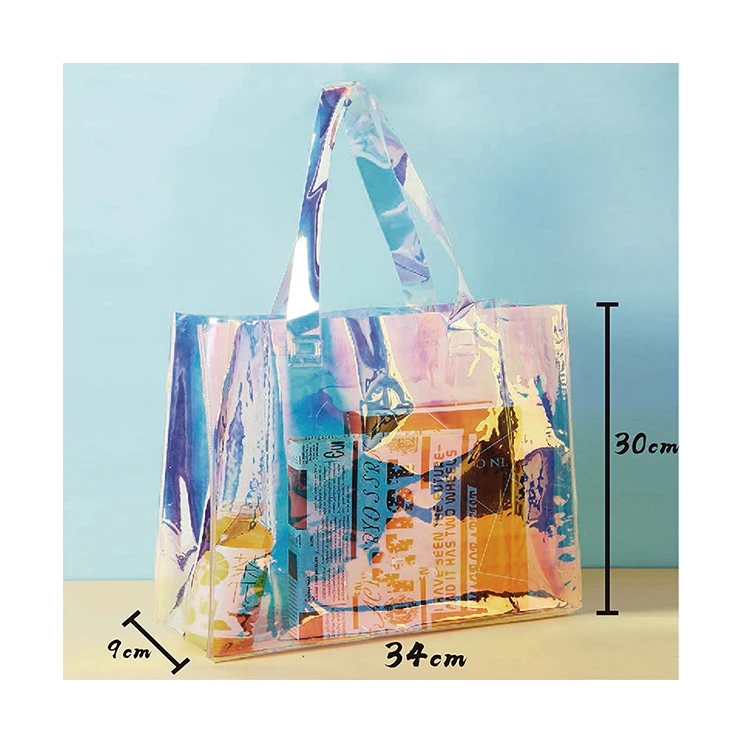 

HB069 Fashion custom print low moq small jelly laser pvc handbag transparent shopping bags women clear pvc handbags, Customized color