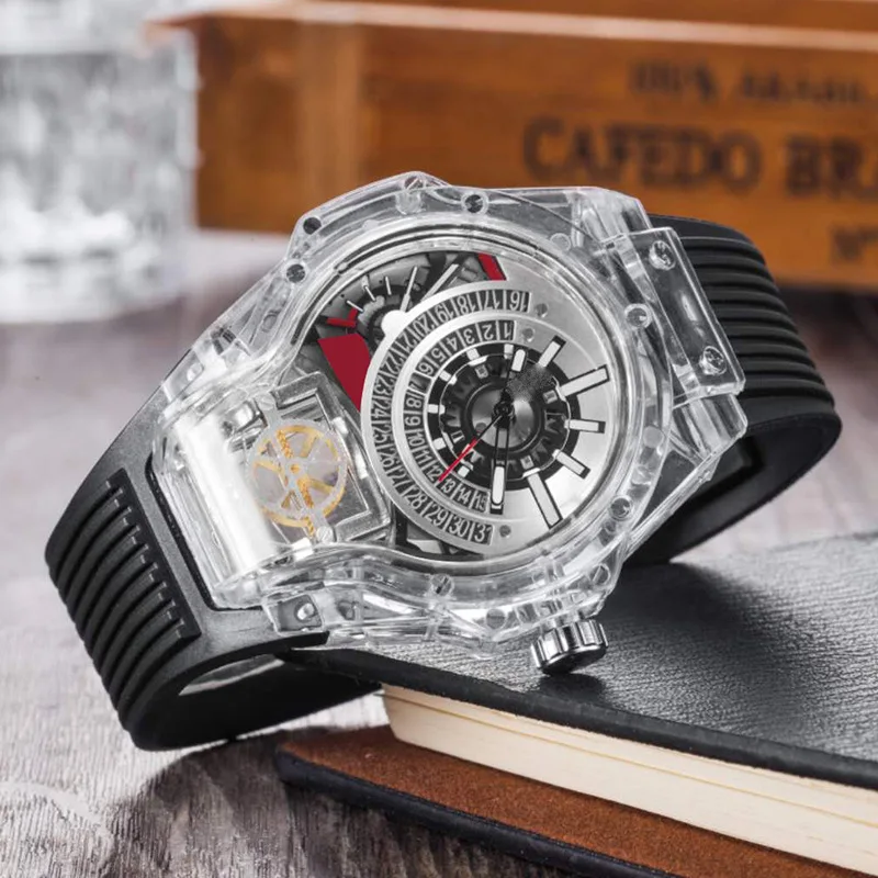 

Men's fashion individuality fashion luxury quartz watch classic rubber strap as a gift, 7 colors