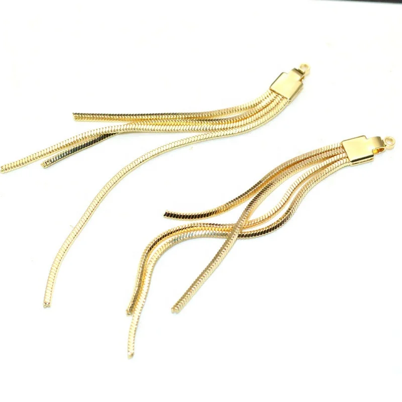 

New Fashion 1mm Boxed Chain Metal Tassel 6.5cm Fashion Earring Making Findings Gold Plating DIY Jewelry Making Accessories