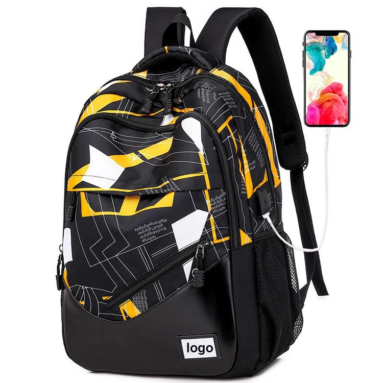 

waterproof modern laptop backpack for men boy teens antitheft school college backpack travel bookbag, Blue,yellow,gray