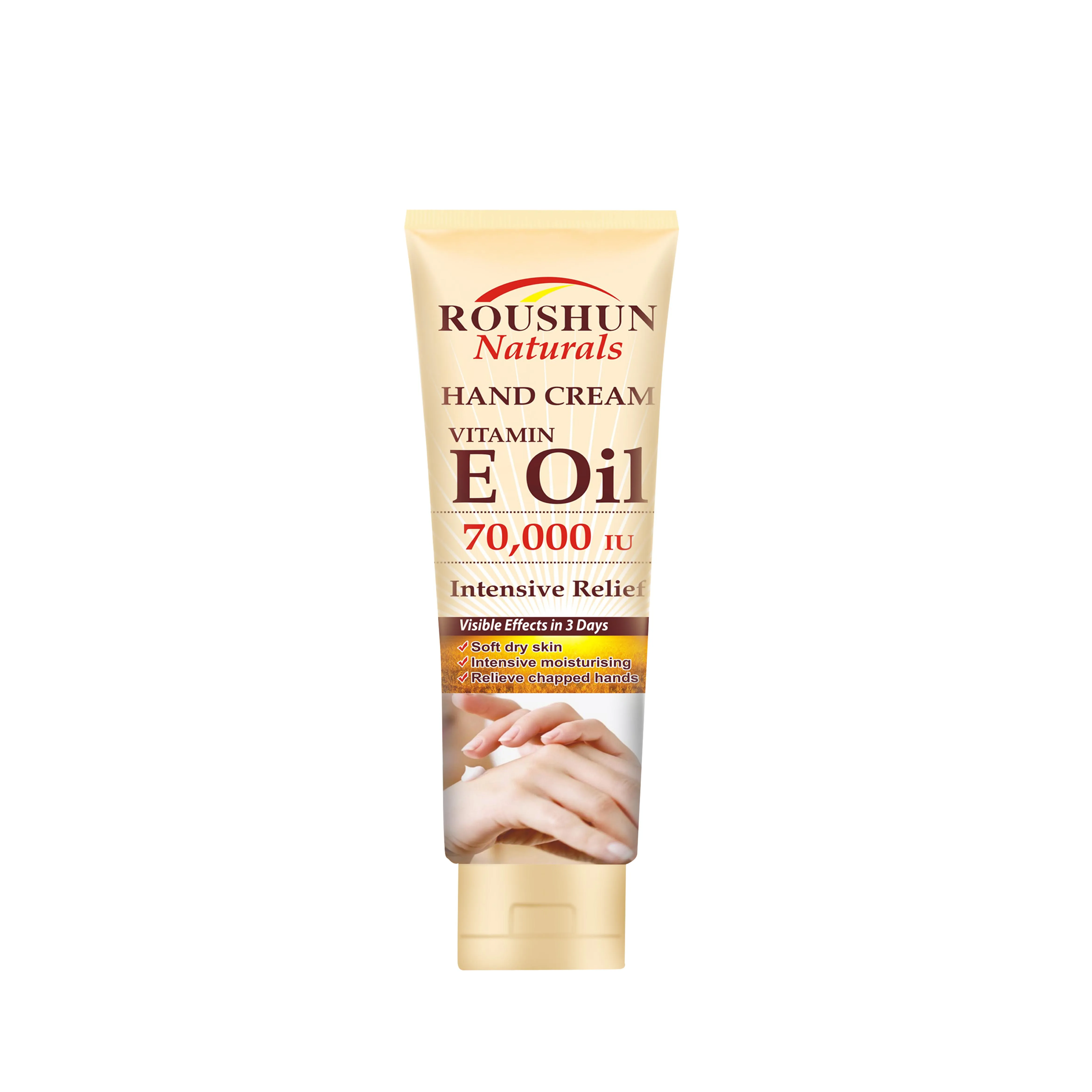 

Roushun vitamin E oil hand cream soft dry and mosturising skin, Milk white
